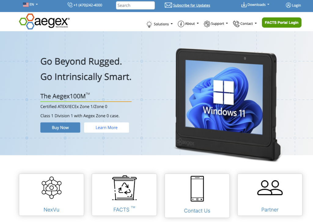 The Aegex site after the platform move