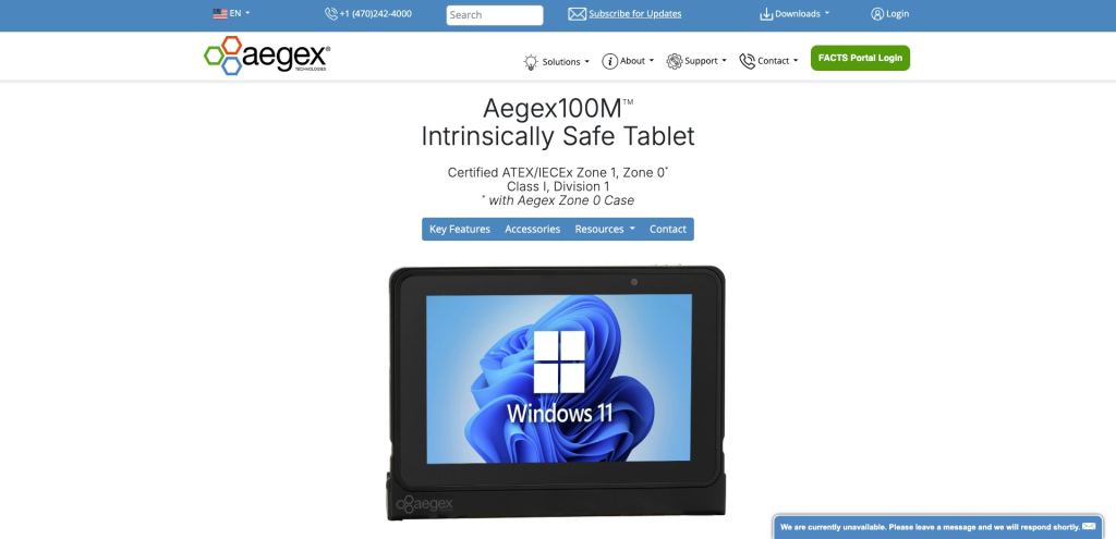 The Aegex100M product page