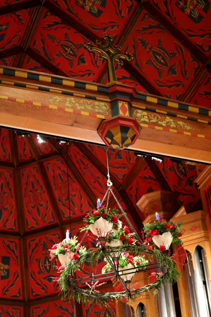 The painted nave ceiling at All Saints' Atlanta
