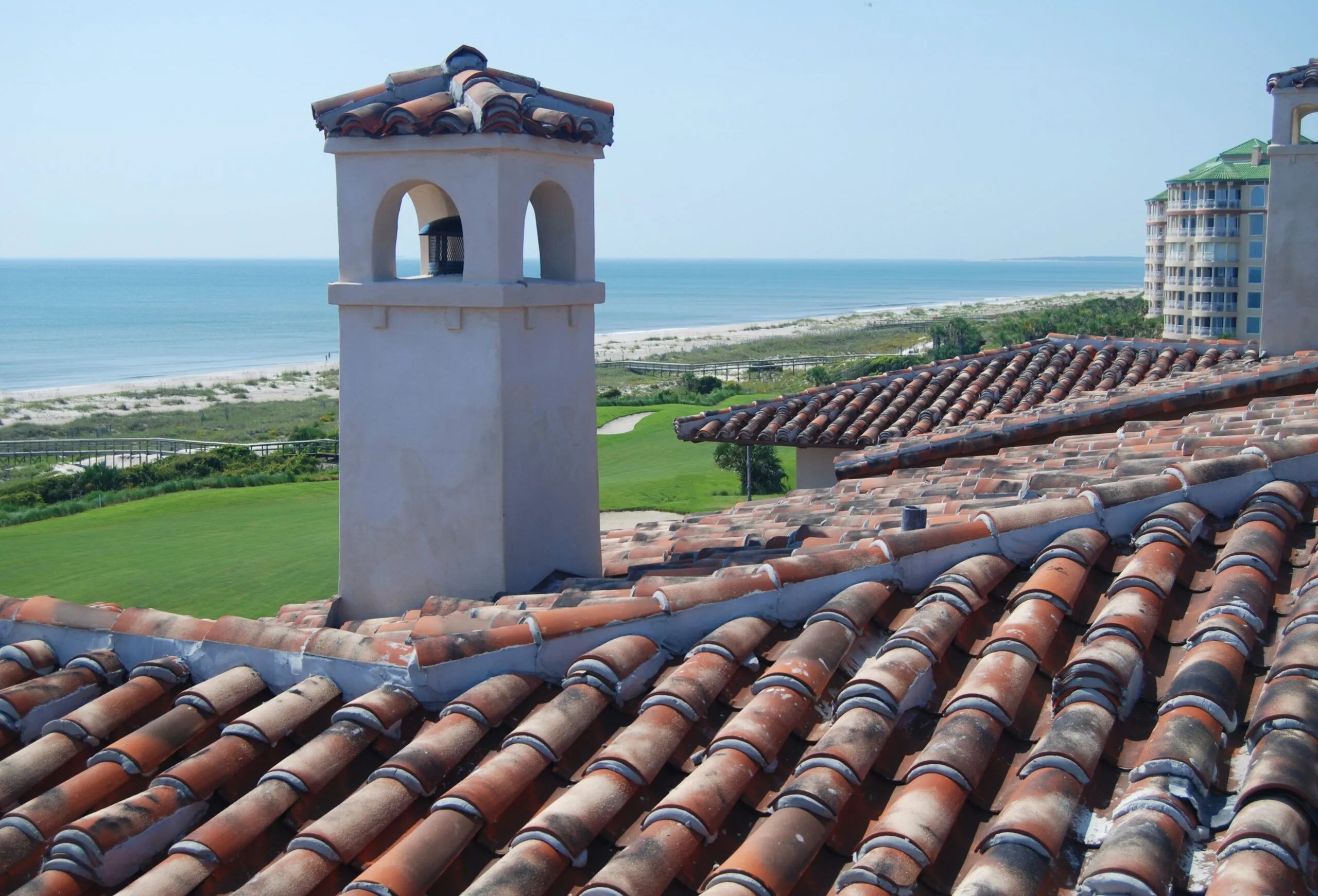 Palm Beach Mission tile on a residence overlooking the Atlantic, Amelia Island