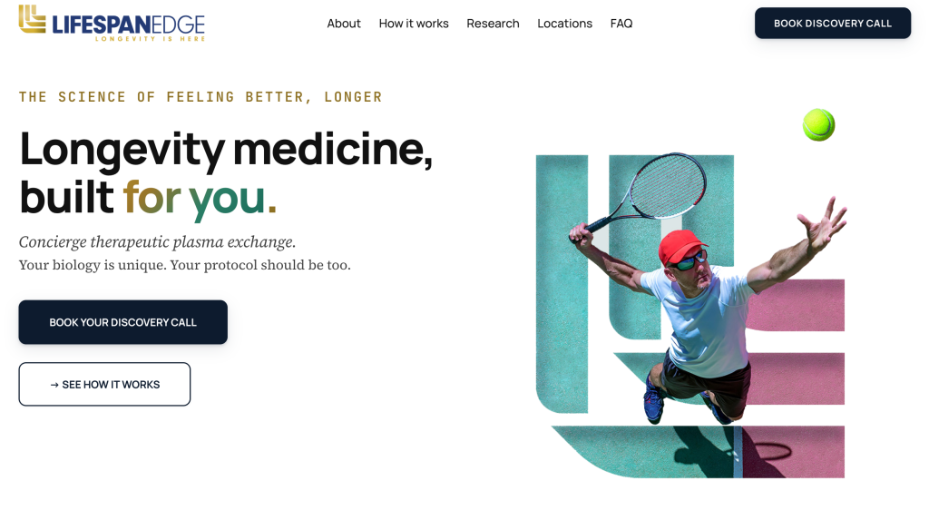 The Lifespan Edge home page ManDeo designed and built