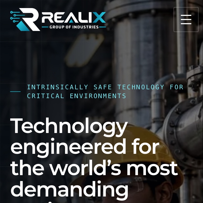 realix.co.uk home page on a phone